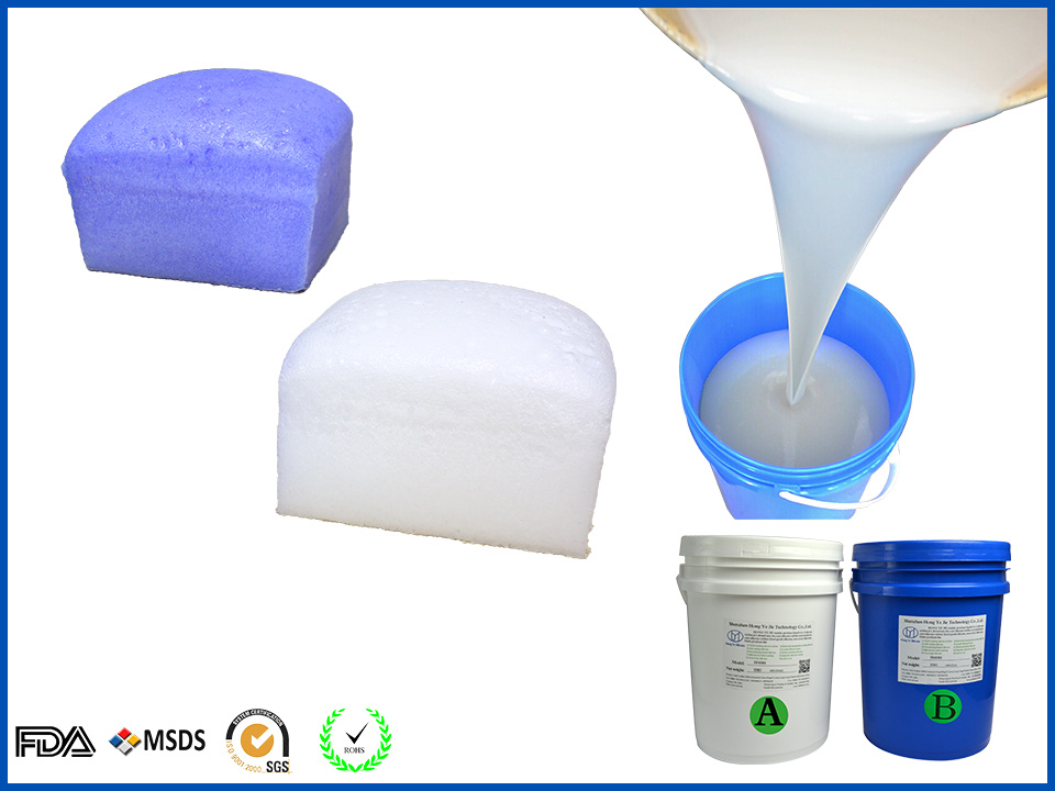 Flame retardant liquid silicone foam for train seats